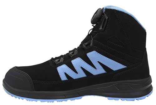 ELTEN Sicherheitsschuhe Marten XXSports Pro BOA Black-Blue Mid ESD S3, Damen und Herren, Leder, Stahlkappe, leicht, sportlich Schwarz,Blau 37 von ELTEN