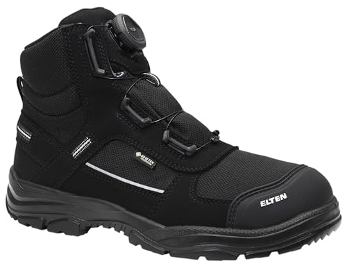 ELTEN Sicherheitsschuhe Matthew Pro BOA GTX Mid ESD S3S CI Typ 1, Damen und Herren, Textil, Stahlkappe, leicht, klassisch 44, Schwarz von ELTEN