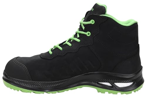 ELTEN Sicherheitsschuhe Stewart XXG Pro GTX Black-Green Mid ESD S3 HI CI, Damen und Herren, Leder, Kunststoffkappe (Leichter als Stahlkappe), leicht, klassisch Schwarz,Grün 42 von ELTEN