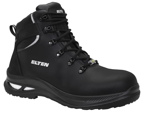 ELTEN Sicherheitsschuhe Terence XXG black Mid ESD S3 HI, Damen und Herren, Leder, Kunststoffkappe (leichter als Stahlkappe), leicht, robust Schwarz 44 von ELTEN