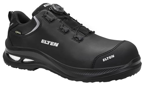 ELTEN Sicherheitsschuhe Terence XXG PRO BOA GTX Black Low ESD S3 HI CI, Damen und Herren, Leder, Kunststoffkappe (Leichter als Stahlkappe), leicht, robust 48, Schwarz von ELTEN