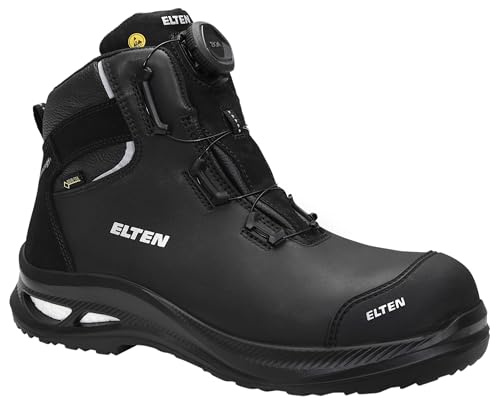 ELTEN Sicherheitsschuhe Terence XXG PRO BOA GTX Black Mid ESD S3 HI CI, Damen und Herren, Leder, Kunststoffkappe (Leichter als Stahlkappe), leicht, robust, Schwarz von ELTEN