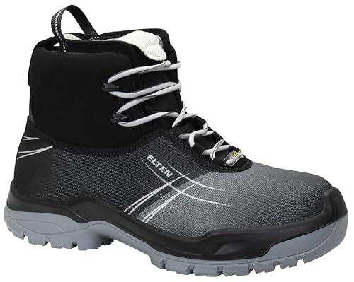 ELTEN Sicherheitsschuhe Dialution Mid ESD S3S, Damen und Herren, Textil, Kunststoffkappe (Leichter als Stahlkappe), sportlich 45, Schwarz|Grau ELTEN Sicherheitsschuhe Dialution Mid ESD S3S, Damen und Herren, Textil, Kunststoffkappe (Leichter als Stahlkappe), sportlich 45, Schwarz|Grau von ELTEN