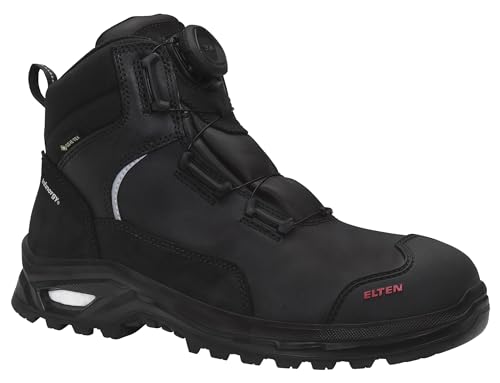 ELTEN Sicherheitsstiefel KABRU XXP Pro BOA® GTX Black Mid ESD S3S WR HI CI, Herren, Leder, Stahlkappe, leicht, klassisch, Schwarz 40, Schwarz von ELTEN