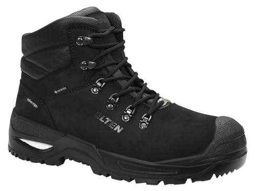 ELTEN Sicherheitsstiefel Paolo XXSG GTX Black Mid ESD S3S WR CI, Damen und Herren, Leder, Stahlkappe, leicht, robust, klassisch, Schwarz 39, Schwarz von ELTEN
