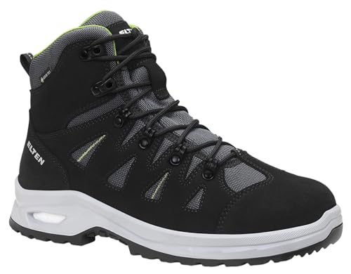 ELTEN Sicherheitsstiefel RIWEMO XXP GTX Black-Green Mid ESD S2 WR CI, Herren, Leder/Textil, Stahlkappe, leicht, sportlich, Schwarz/Grün 46, Schwarz-Grün von ELTEN