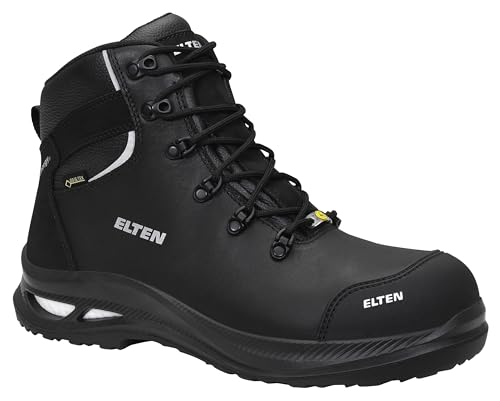 ELTEN Sicherheitsschuhe Terence XXG PRO GTX Black Mid ESD S3 HI CI, Damen und Herren, Leder, Kunststoffkappe (Leichter als Stahlkappe), leicht, robust 44, Schwarz von ELTEN