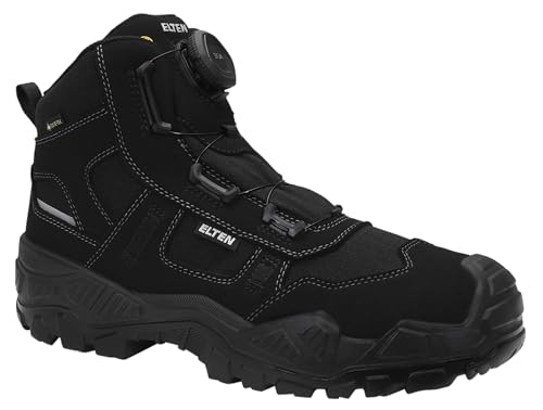 ELTEN Sicherheitsstiefel Mike BOA® GTX Black Mid ESD S3S CI, Damen und Herren, Textil, Stahlkappe, leicht, klassisch, Schwarz 40, Schwarz von ELTEN
