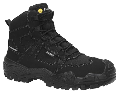 ELTEN Unisex Mike Black Mid ESD S3S Sicherheitsstiefel, Schwarz, 43 EU von ELTEN