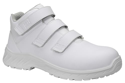 Jori Sicherheitsschuhe jo_CLEAN Strap White Mid ESD S3, Damen und Herren, Textil, Kunststoffkappe (Leichter als Stahlkappe), leicht, klassisch, Weiß von ELTEN