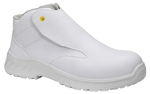 Jori jo_CLEAN Slipper White Mid ESD S3, Sicherheitsschuhe für Herren, leicht, Kunststoffkappe (Leichter als Stahlkappe), Obermaterial: Textil, Innenfutter: Textil (atmungsaktiv), Gr. 45 von ELTEN