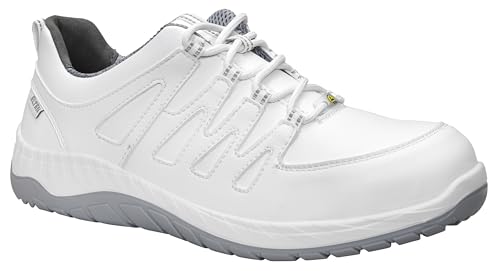 ELTEN Sicherheitsschuhe Maddox White Low ESD S3S, Damen und Herren, Textil, Stahlkappe, leicht, sportlich 42, Weiß von ELTEN