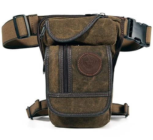 Beintasche,Beintasche Motorrad Leinwand/Nylon Männer Taille Pack Bein Tropftaschen Motorrad Crossbody Messenger Schultergürtel Bum Männliche Hüfte Geldbörse Tasche Oberschenkel Fanny Taschen (Color von ELTOX