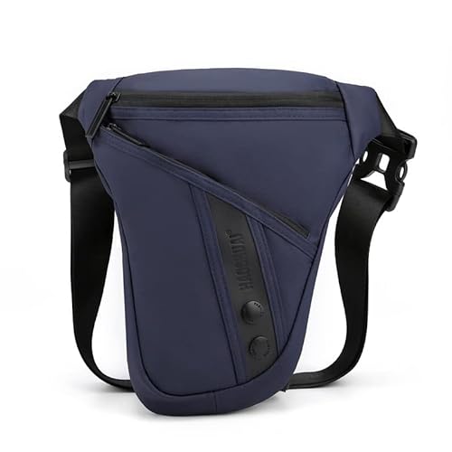 Beintasche,Beintasche Motorrad Männer Nylon wasserdichte Beinbeutel Motorrad Mehrzweck Messenger Umhängetaschen Gürtel Hüfte Bum Taille Fanny Pack (Color : A Blue) von ELTOX