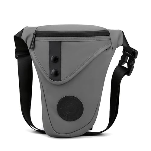 Beintasche,Beintasche Motorrad Männer Nylon wasserdichte Beinbeutel Motorrad Mehrzweck Messenger Umhängetaschen Gürtel Hüfte Bum Taille Fanny Pack (Color : B Gray) von ELTOX