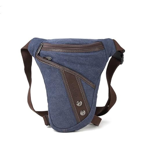 Beintasche,Beintasche Motorrad Männer Oberschenkel Fanny-Pack-Drop-Tasche Motorrad Reiten Schulter Multifunktionsbeutel Crossbody Nylon männliche Hüfte Bum Gürtel Bein Taille Taschen (Color : Blue) von ELTOX