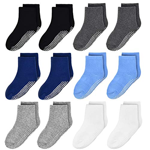 ELUTONG Anti Rutsch Socken Kinder Baby Jungen Socken - 12 Paar ABS Antirutsch Anti-Rutsch Kleinkinder Babysocken für 1-3 Jahre von ELUTONG