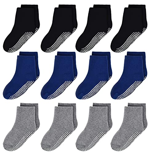 ELUTONG 12 Paar Socken Kinder Baby Jungen Socken ABS Antirutsch Anti-Rutsch Kleinkinder Babysocken für 1-3 Jahre von ELUTONG