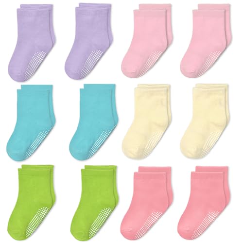 ELUTONG 12 Paar Socken Kinder Baby Jungen Socken ABS Antirutsch Anti-Rutsch Kleinkinder Babysocken für 1-3 Jahre von ELUTONG