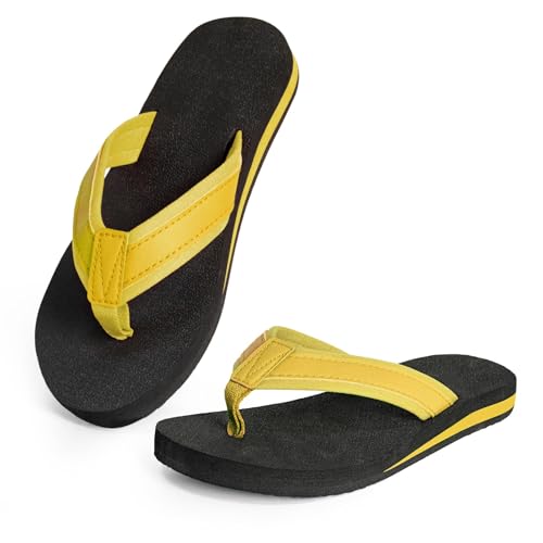 ELUTONG Kinder Flip Flops Jungen Mädchen Sandalen Wasserschuhe Jungen Mädchen Unisex-Kinder Strandschuhe Flip Flops EU 32 (Gelb) von ELUTONG