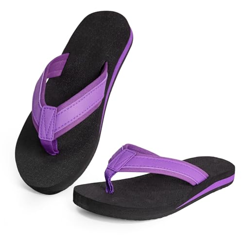 ELUTONG Kinder Flip Flops Jungen Mädchen Sandalen Wasserschuhe Jungen Mädchen Unisex-Kinder Strandschuhe Flip Flops EU 34 (Lila) von ELUTONG