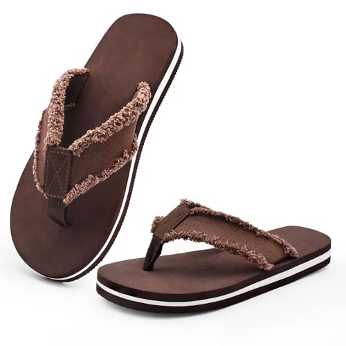 ELUTONG Kinder Flip Flops Jungen Mädchen Sandalen Wasserschuhe Jungen Mädchen Unisex-Kinder Strandschuhe Flip Flops EU 36 (Braun) von ELUTONG