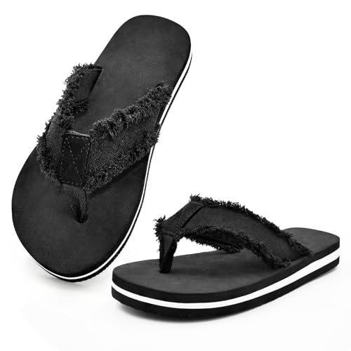 ELUTONG Kinder Flip Flops Jungen Mädchen Sandalen Wasserschuhe Jungen Mädchen Unisex-Kinder Strandschuhe Flip Flops EU 36 (Schwarz) von ELUTONG