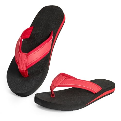 ELUTONG Kinder Flip Flops Jungen Mädchen Sandalen Wasserschuhe Jungen Mädchen Unisex-Kinder Strandschuhe Flip Flops EU 39 (Rot) von ELUTONG