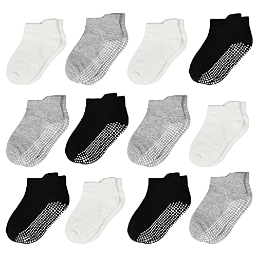 ELUTONG Stoppersocken Kinder Baby Socken 12 Paar ABS Rutschfeste Socken Kinder Antirutsch Socken für 1-3 Jahre Kleinkinder Jungen Mädchen von ELUTONG