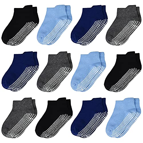 ELUTONG Stoppersocken Kinder Baby Socken 12 Paar ABS Rutschfeste Socken Kinder Antirutsch Socken für 5-7 Jahre Kleinkinder Jungen Mädchen von ELUTONG