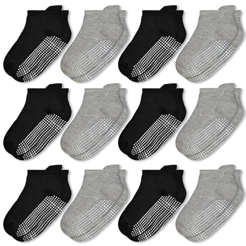 ELUTONG Stoppersocken Kinder Baby Socken 12 Paar ABS Rutschfeste Socken Kinder Antirutsch Socken für 5-7 Jahre Kleinkinder Jungen Mädchen von ELUTONG