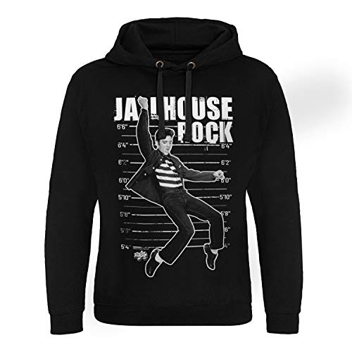 ELVIS PRESLEY Offizielles Lizenzprodukt Jailhouse Rock Epic Kapuzenpullover (Schwarz), Small von ELVIS PRESLEY