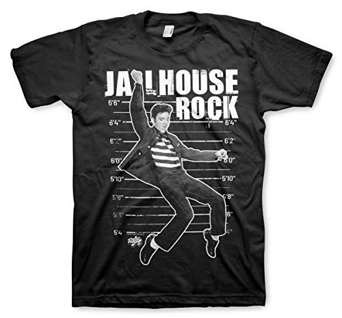 ELVIS PRESLEY Offizielles Lizenzprodukt Jailhouse Rock groß & hoch T-Shirt (Schwarz), 4X-Large von ELVIS PRESLEY