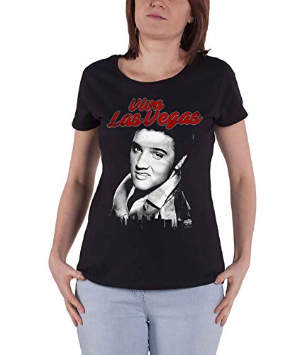 Offizielles Elvis – Viva Las Vegas Girly T-Shirt, Schwarz , Small von ELVIS PRESLEY