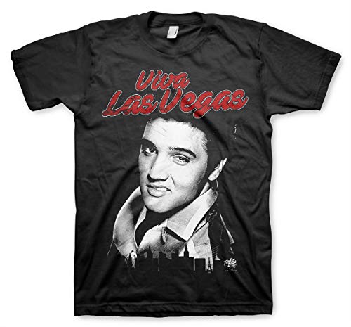 Offizielles Lizenzprodukt Elvis - Viva Las Vegas groß & hoch T-Shirt (Schwarz), 3X-Large von ELVIS PRESLEY