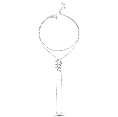 ELVNY Handkette Armband Ring 925 Sterling Silber 14K vergoldet/Platin plattiert Zierliches Fingerarmband Zirkon Hochzeitsschmuck Geschenke für Frauen, verstellbare Größe (HandKette-5, 14K vergoldet) ELVNY Handkette Armband Ring 925 Sterling Silber 14K vergoldet/Platin plattiert Zierliches Fingerarmband Zirkon Hochzeitsschmuck Geschenke für Frauen, verstellbare Größe (HandKette-5, 14K vergoldet) von ELVNY