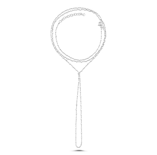 Handkette Armband Ring 925 Sterling Silber 14K vergoldet/Platin plattiert Zierliches Fingerarmband Zirkon Hochzeitsschmuck Geschenke für Frauen, verstellbare Größe (HandKette-14, Platin plattiert) von ELVNY