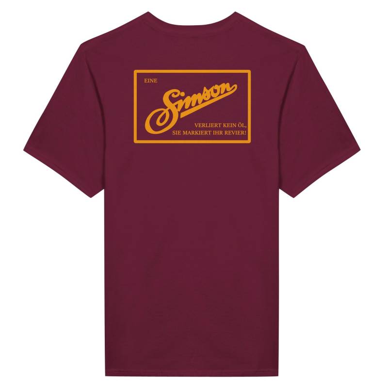 Simson Simme Ifa Rückendruck "Verliert Kein Öl" T-Shirt Mit Rundhalsausschnitt Simson Simme Ifa Rückendruck "Verliert Kein Öl" T-Shirt Mit Rundhalsausschnitt von ELVOMAOnline