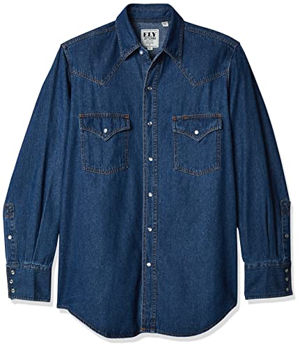 Ely & Walker Herren Long Sleeve Denim Western Shirt Button-Down Hemd, Klein von ELY CATTLEMAN