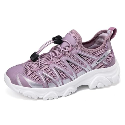 Trailrunning-Schuhe for Männer und Frauen, Wanderschuhe, Arbeitsschuhe for den Außenbereich, Obermaterial aus elastischem Mesh, atmungsaktiv(Color:Pink,Size:42 EU) von ELroal