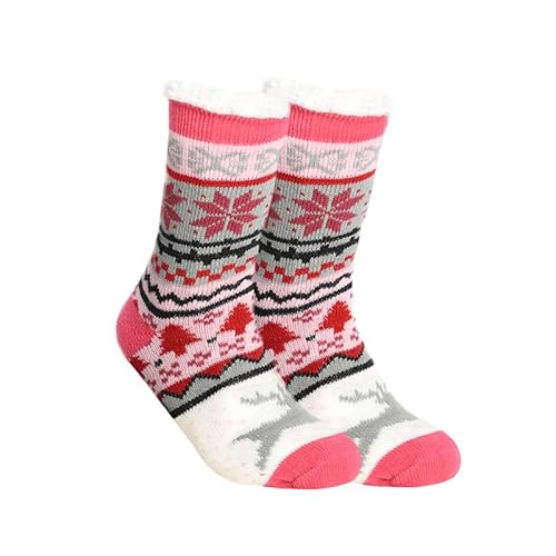 EMA MEGA GROUP Kuschelsocken Damen ABS Wintersocken Mit Anti-Rutsch-Klebepunkte, Stoppersocken Size 36-41 (Rot) von EMA MEGA GROUP