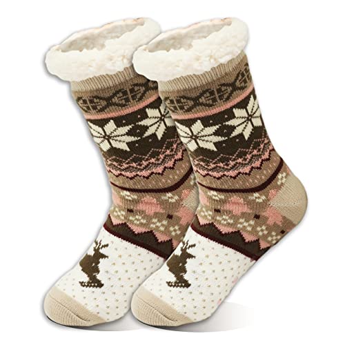 EMA MEGA GROUP Stoppersocken Kuschelsocken Damen ABS Wintersocken Mit Anti-Rutsch-Klebepunkte, Size 36-41 (BG) von EMA MEGA GROUP