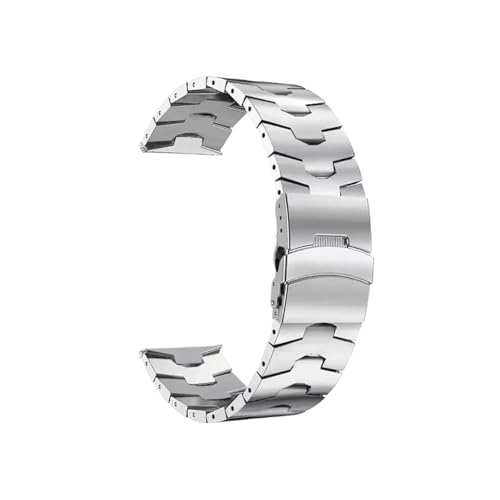 EMAIGlPO 18 mm 22 mm 20 mm Titan-Metallarmband - Unisex - Sport - Standard - Schnalle - Silber - 46mm - Für Huawei Watch 3 GT2 Pro GT3 und Samsung Galaxy Watch 3 45 mm - Smartwatch-Armband von EMAIGlPO