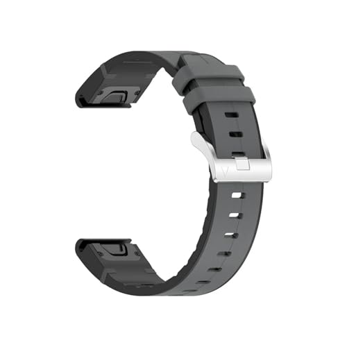 20 22mm 26mm Quickfit Lederarmband passend for Garmin Fenix ​​8 47MM 51MM 43MM 7X 7 7S 6X 6 6S 5X Plus 3HR Epix Silikon-Handgelenksgurt(Gray,QuickFit 20mm) von EMAIGlPO