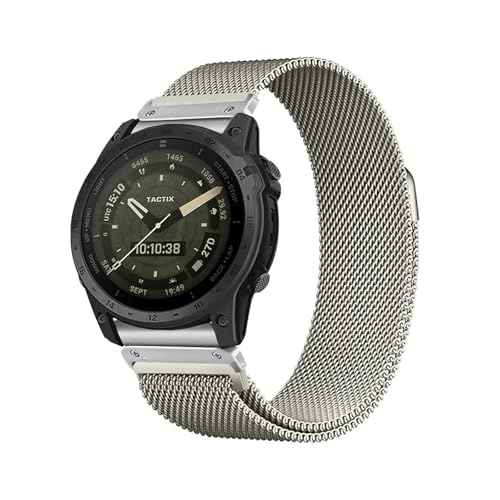 22 26 mm Milanese Quick Fit Uhrenarmband passend for Garmin Fenix8 7 7XPro Fenix ​​6 Fenix ​​5 EPIX 2 Metallarmband(Starlight,Quick fit 26mm) von EMAIGlPO