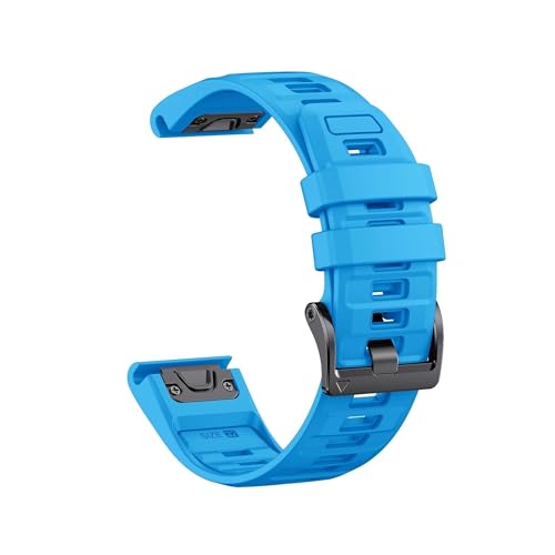 2226mm buntes, weiches Silikon-Schnellverschlussarmband passend for Garmin Fenix8 4751mm 55XPlus 66Pro 7Pro Instinct Band Armband(Sky blue,22mm For Fenix8 47mm) von EMAIGlPO