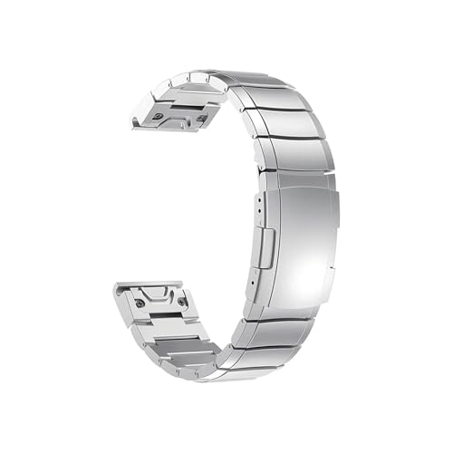 EMAIGlPO 26 mm 22 mm QuickFit Titan-Armband, passend for Garmin Fenix ​​E 8 47 mm 51 mm 7 7X Pro 6 6X 5X Plus/Epix Pro/MARQ/TACTIX Uhrenarmband(Silver 1,QuickFit 26mm) von EMAIGlPO