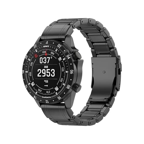 Armband passend for Garmin Aviator/Adventurer/Fenix 8/Tactix 47 mm 51 mm 6/7X Forerunner 970 965 Titanlegierung Ersatzarmband(Black,26mm For Fenix 7X Pro) von EMAIGlPO