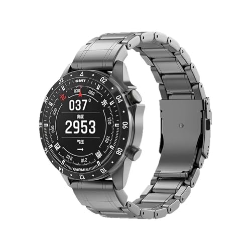 Armband passend for Garmin Aviator/Adventurer/Fenix 8/Tactix 47 mm 51 mm 6/7X Forerunner 970 965 Titanlegierung Ersatzarmband(Grey,26mm For Fenix 8 51MM) von EMAIGlPO