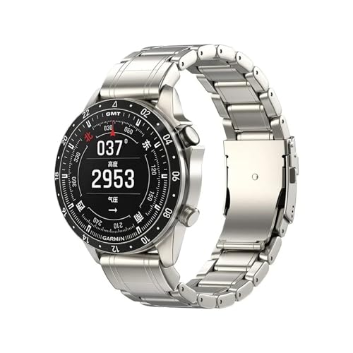 Armband passend for Garmin Aviator/Adventurer/Fenix 8/Tactix 47 mm 51 mm 6/7X Forerunner 970 965 Titanlegierung Ersatzarmband(Titanium,For MARQ Golfer (Gen 2)) von EMAIGlPO